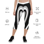 Black & White Heart Shaped Tunnel Capris