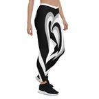 Black & White Heart Shaped Tunnel Leggings