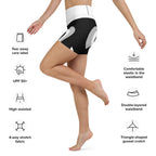 Black & White Heart Shaped Tunnel Yoga Shorts