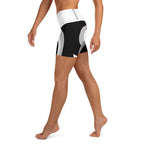 Black & White Heart Shaped Tunnel Yoga Shorts