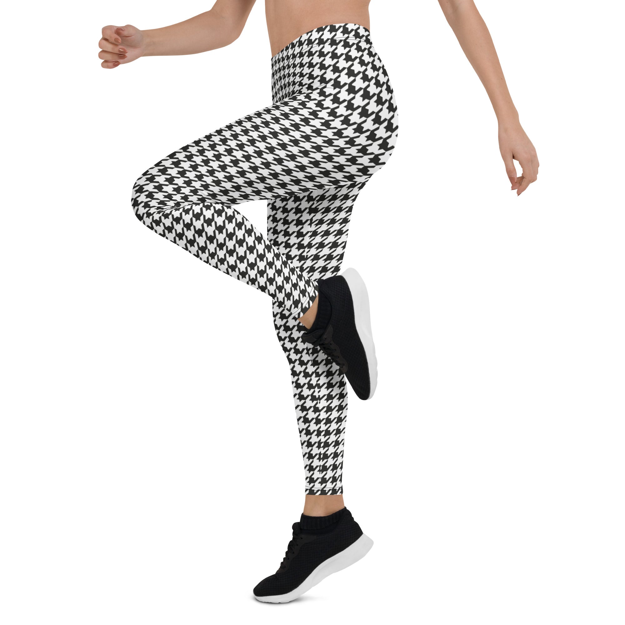 Black & White Houndstooth Print Leggings