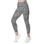 Black & White Leopard Leggings With Pockets