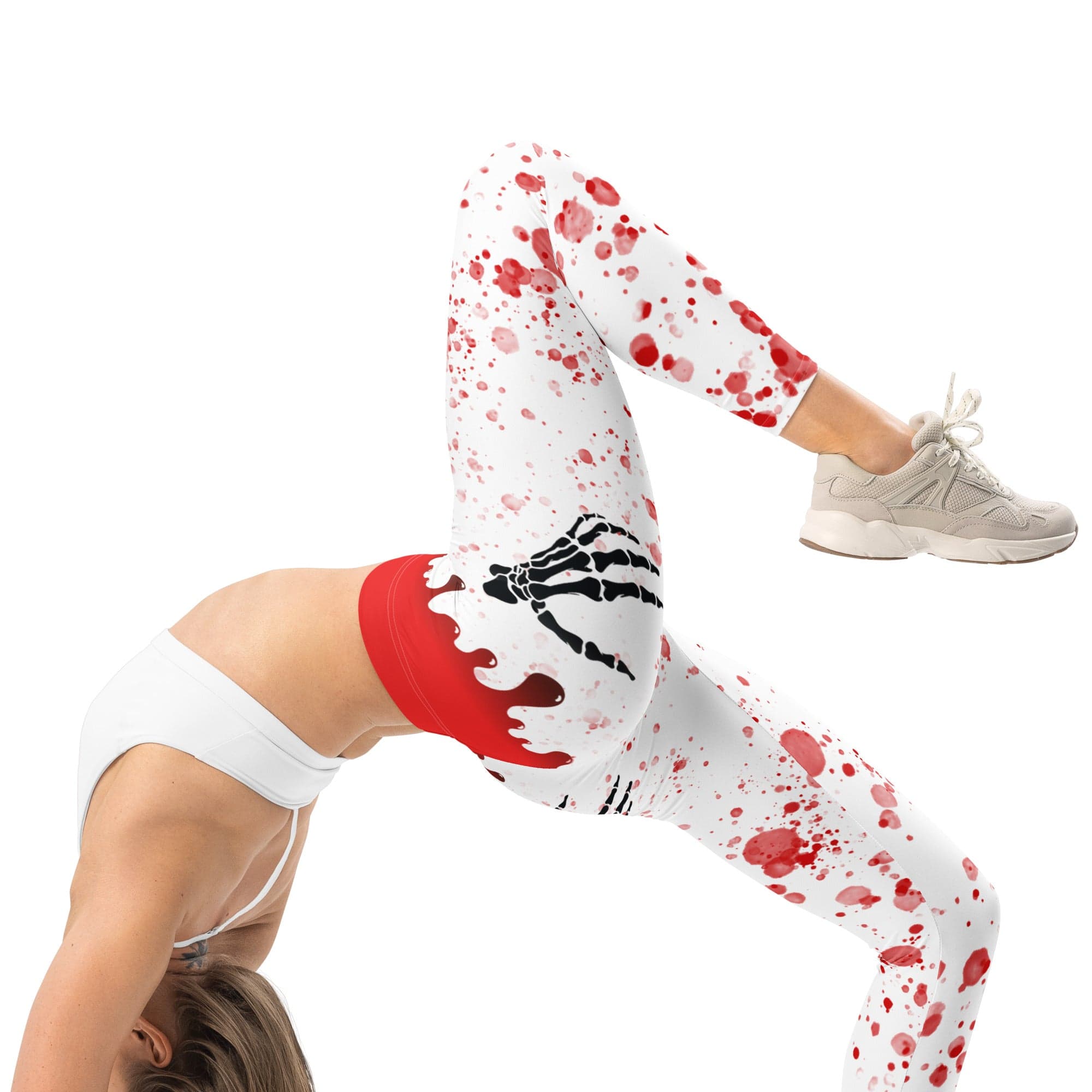 Bloody Skeleton Hands Halloween Leggings