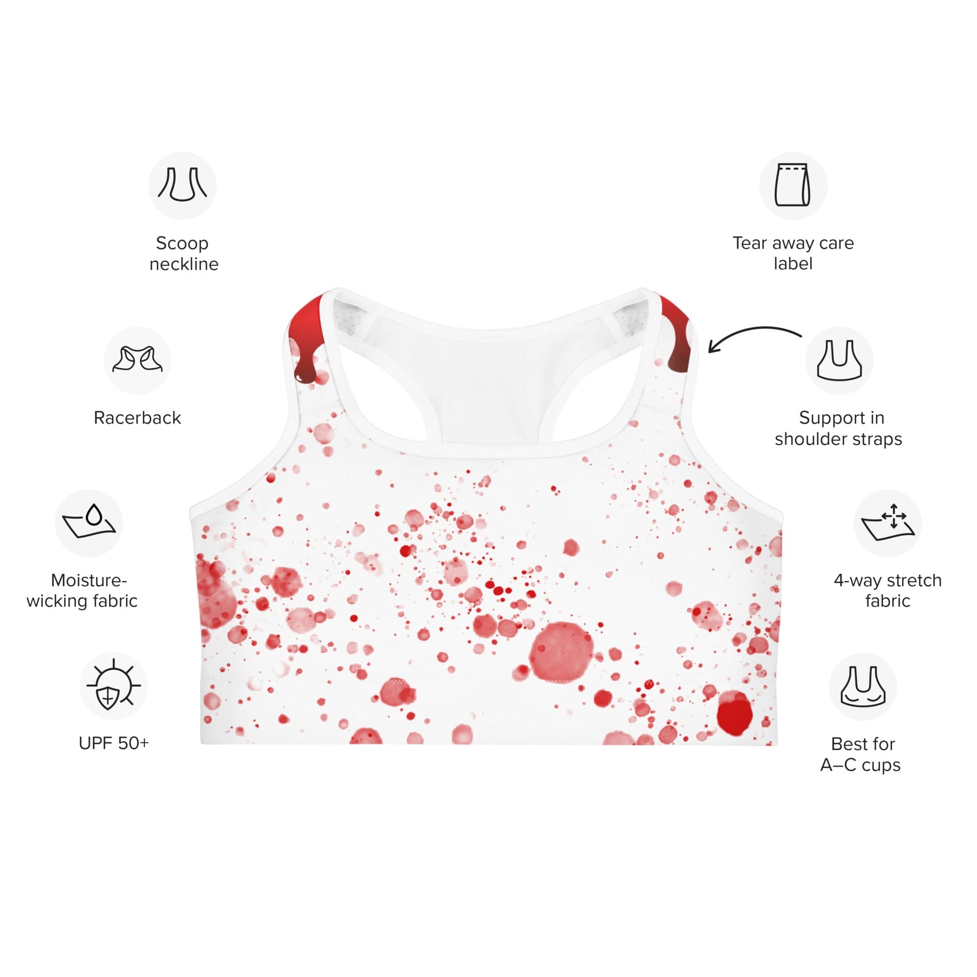 Bloody Skeleton Hands Sports Bra