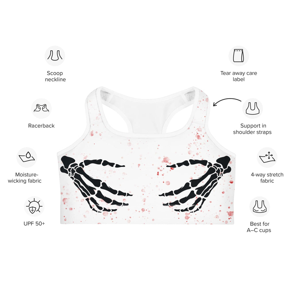 Bloody Skeleton Hands Sports Bra