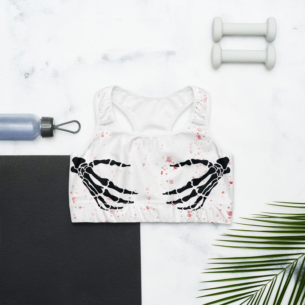 Bloody Skeleton Hands Sports Bra