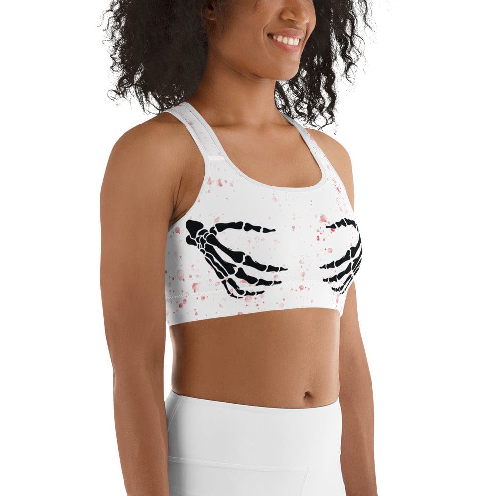 Bloody Skeleton Hands Sports Bra