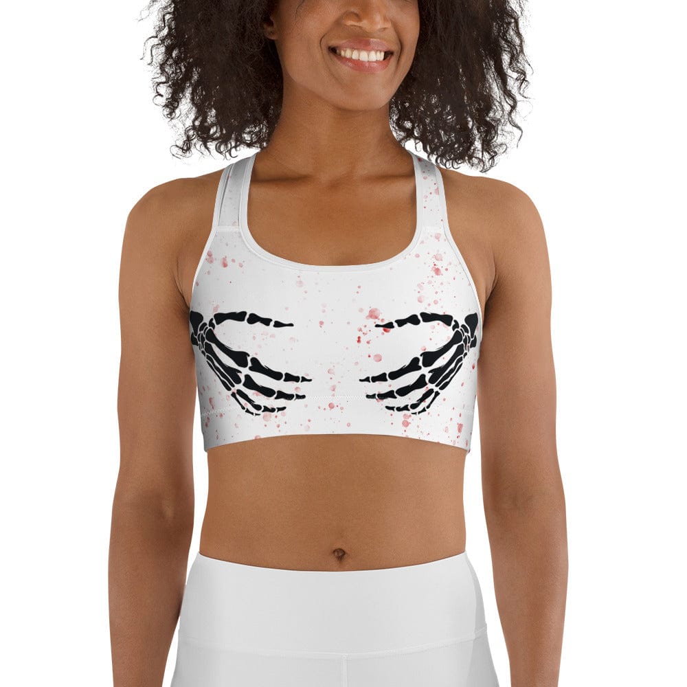 Bloody Skeleton Hands Sports Bra