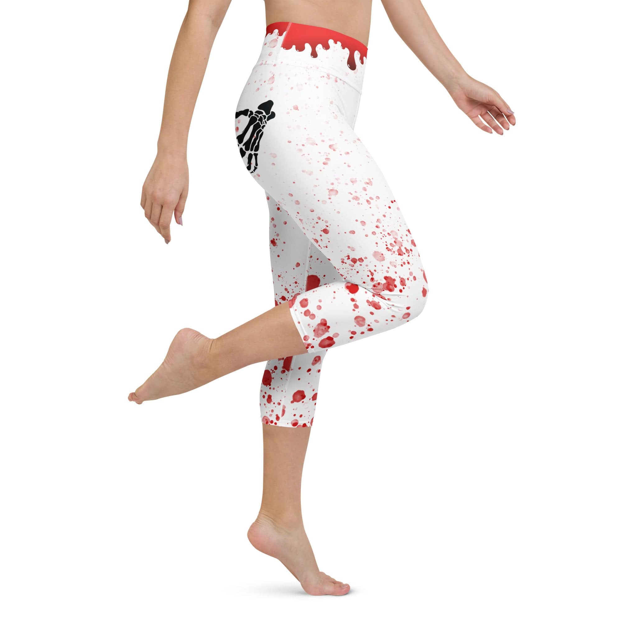 Bloody Skeleton Hands Yoga Capris
