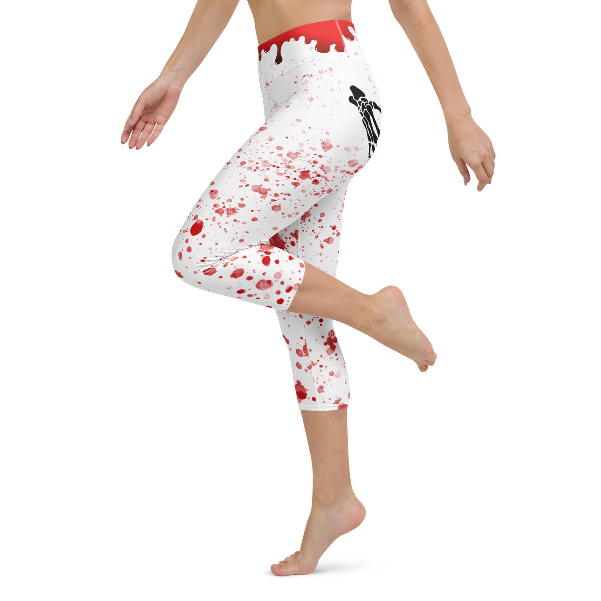 Bloody Skeleton Hands Yoga Capris