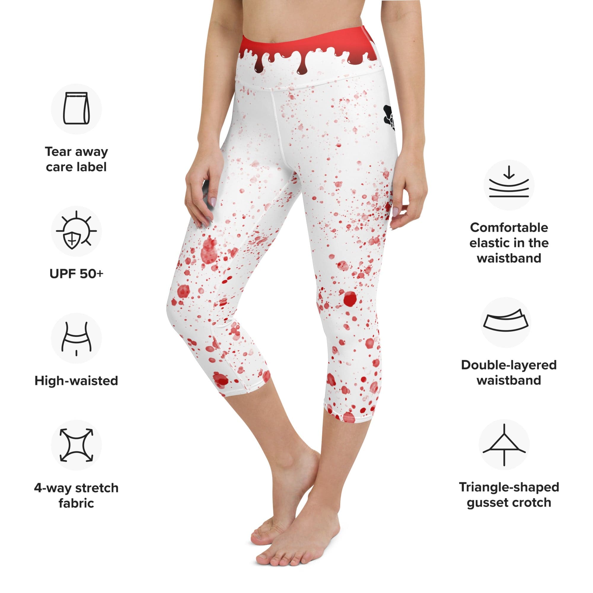 Bloody Skeleton Hands Yoga Capris