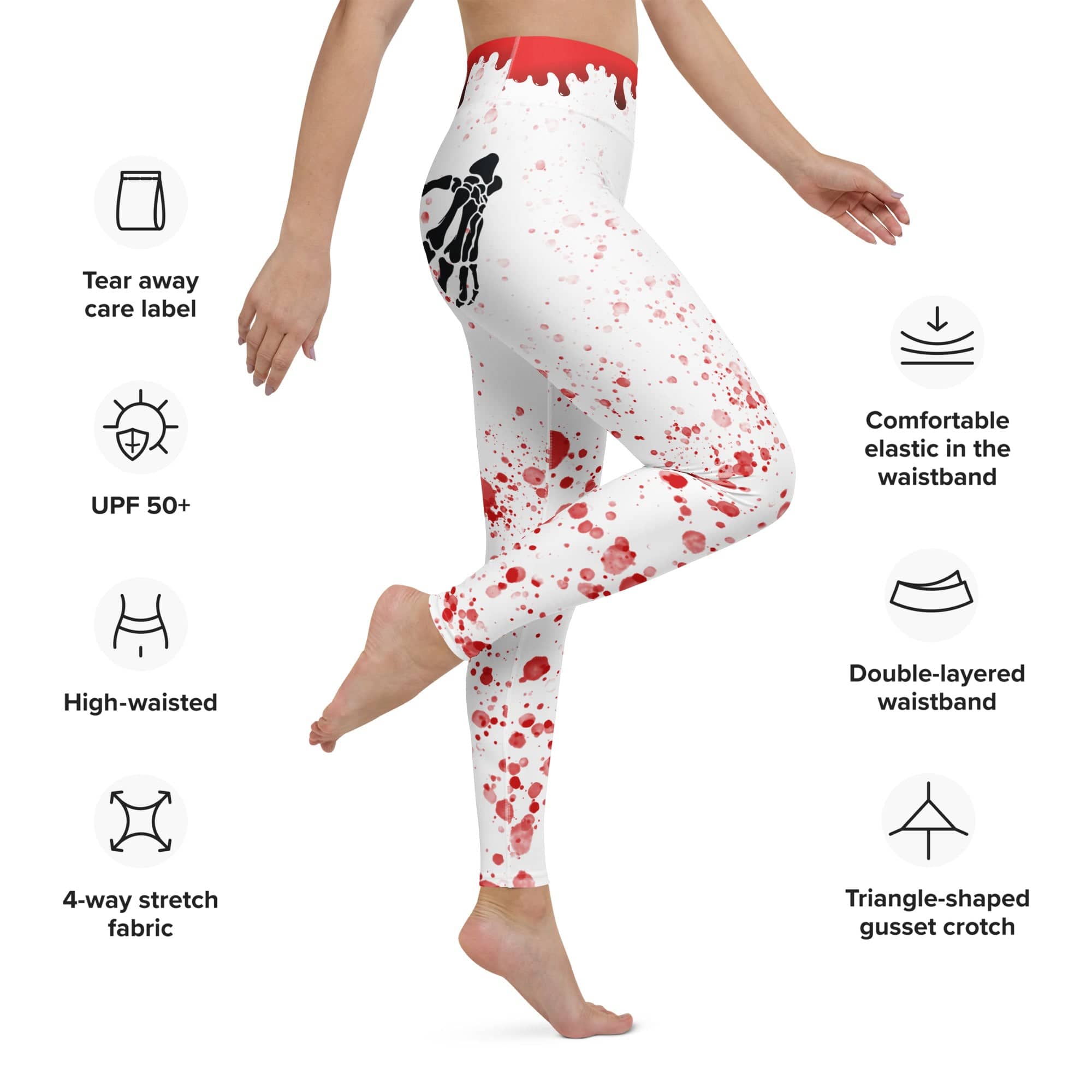 Bloody Skeleton Hands Yoga Leggings