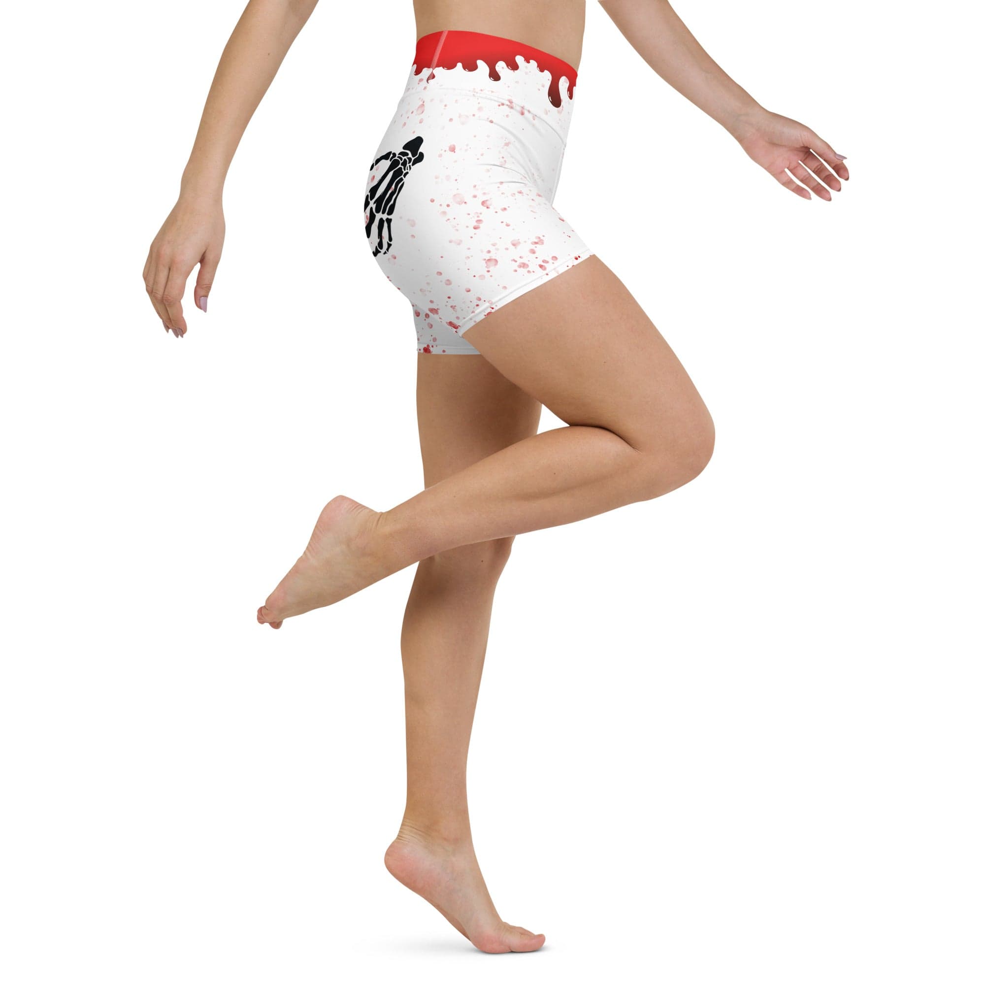 Bloody Skeleton Hands Yoga Shorts