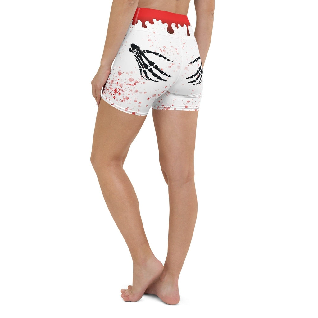 Bloody Skeleton Hands Yoga Shorts