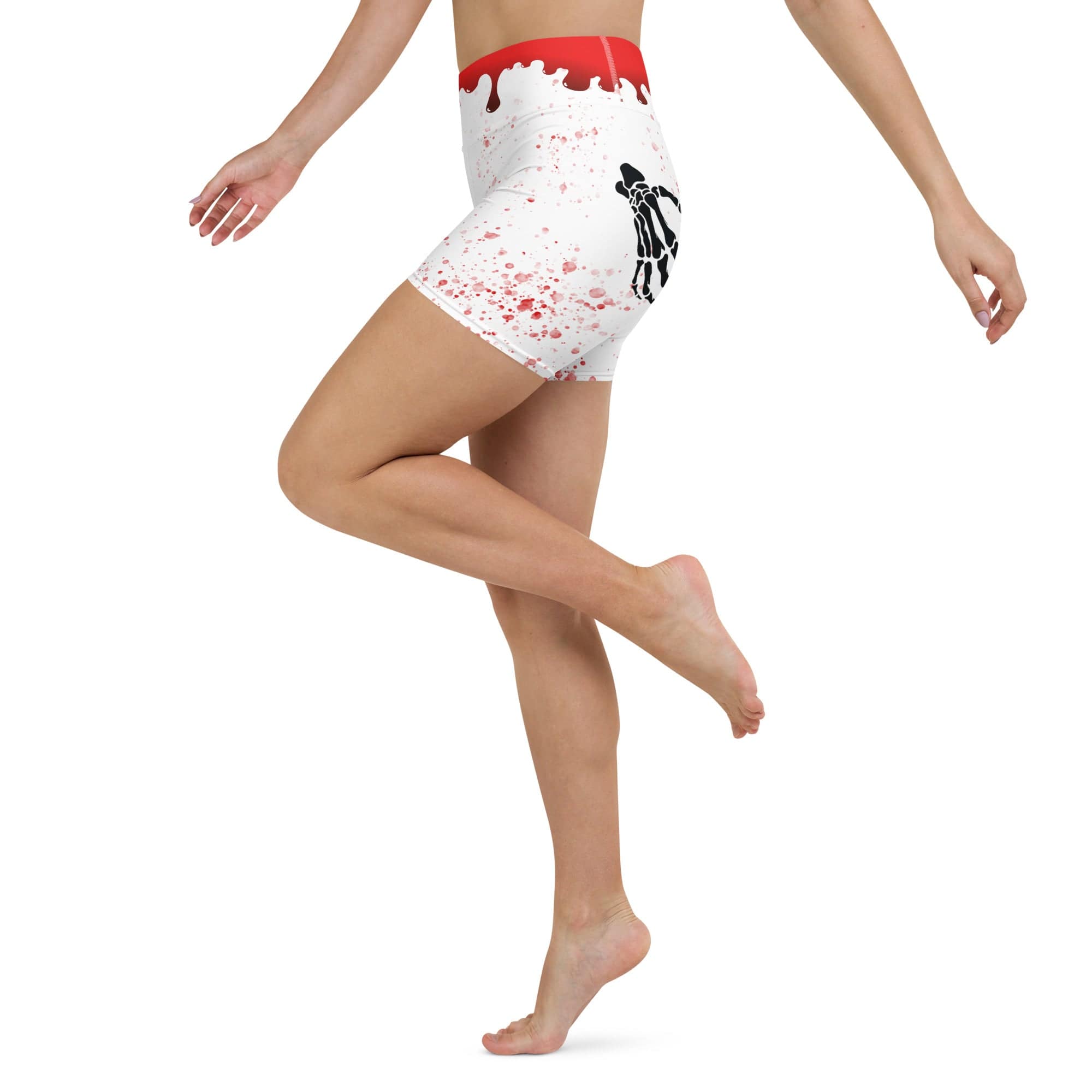 Bloody Skeleton Hands Yoga Shorts