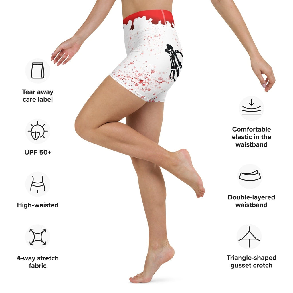 Bloody Skeleton Hands Yoga Shorts