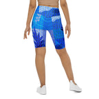 Blue Abstract Biker Shorts