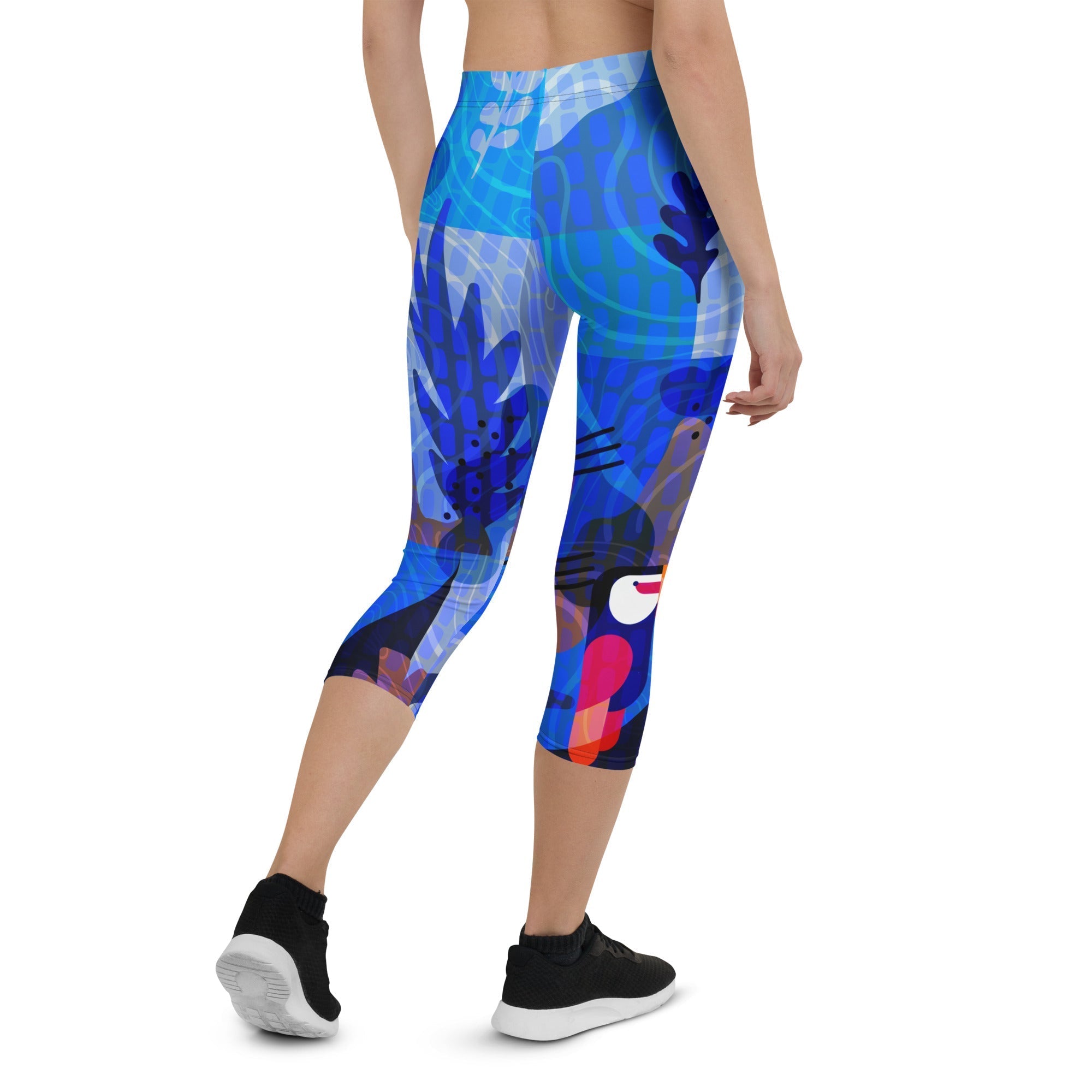 Blue Abstract Capris