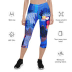Blue Abstract Capris