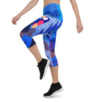 Blue Abstract Capris