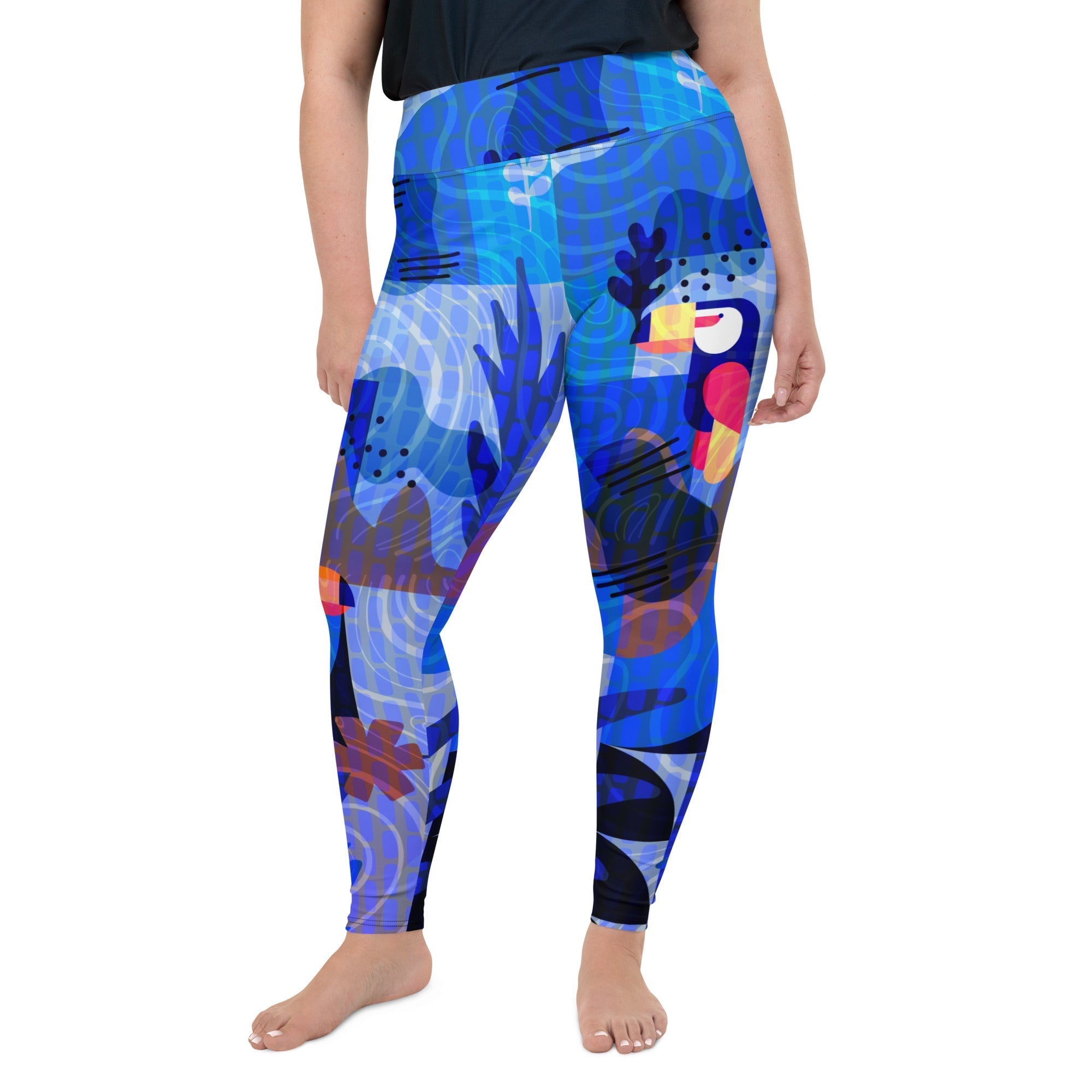 Blue Abstract Plus Size Leggings