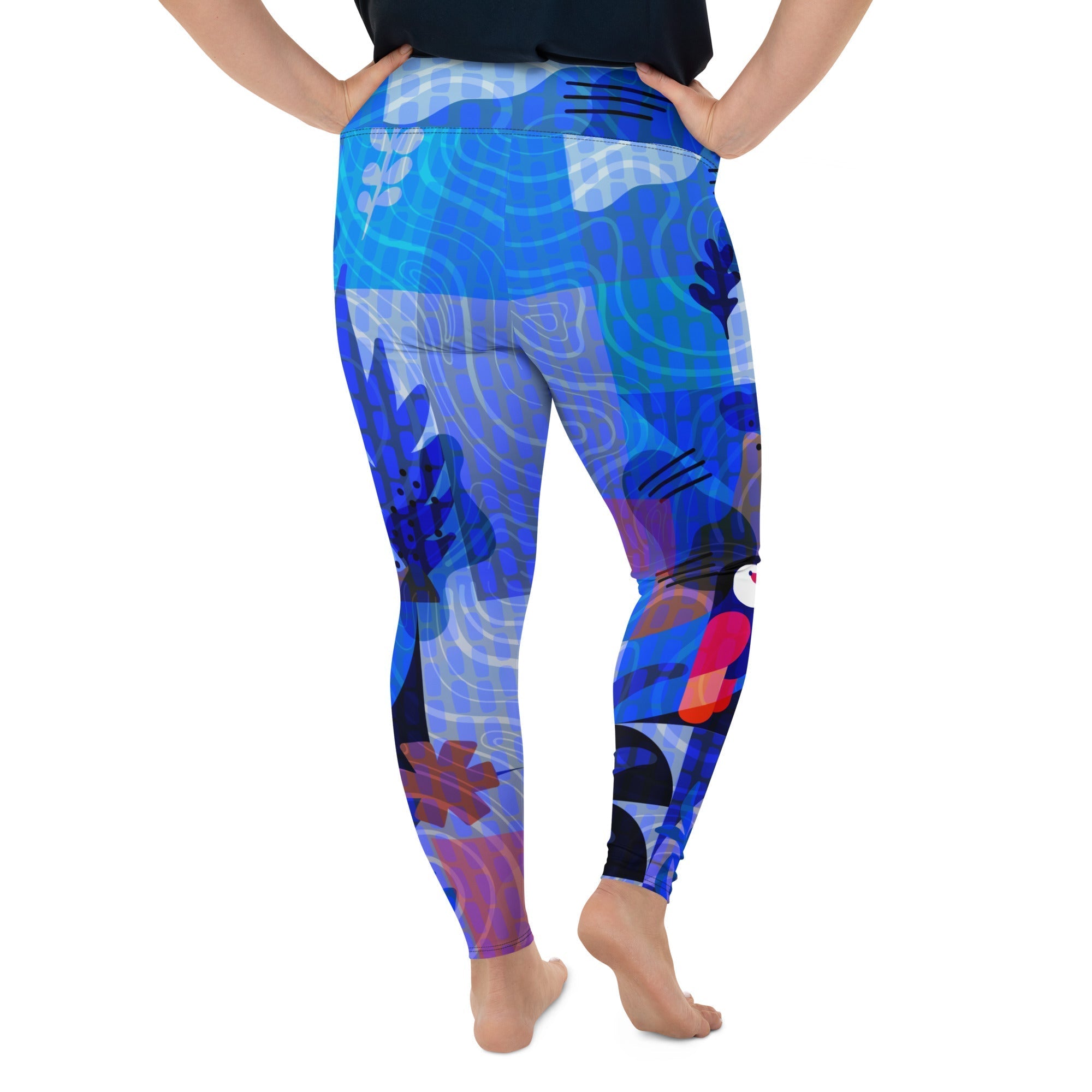 Blue Abstract Plus Size Leggings