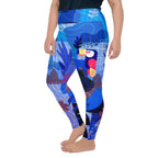 Blue Abstract Plus Size Leggings
