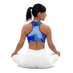 Blue Abstract Sports Bra