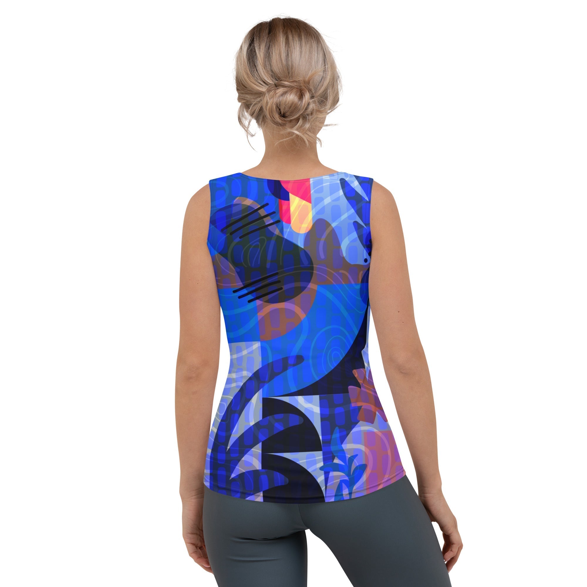Blue Abstract Tank Top