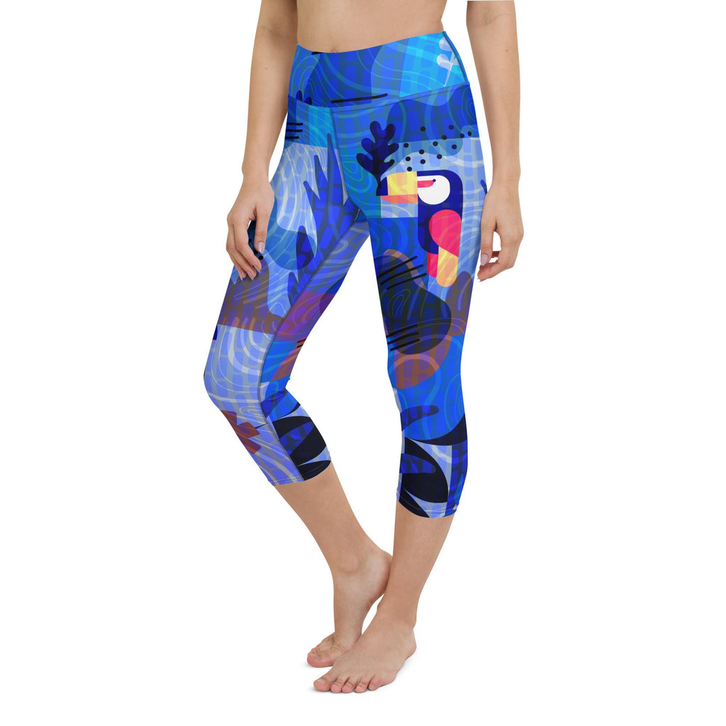 Blue Abstract Yoga Capris