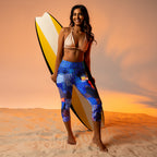 Blue Abstract Yoga Capris