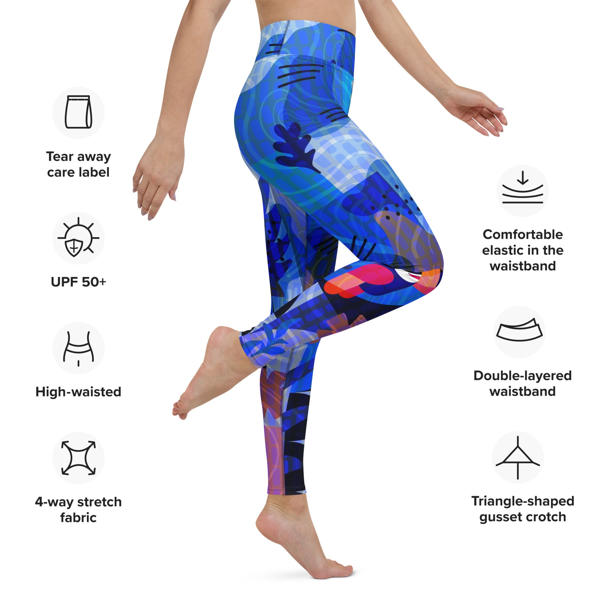 Blue Abstract Yoga Leggings
