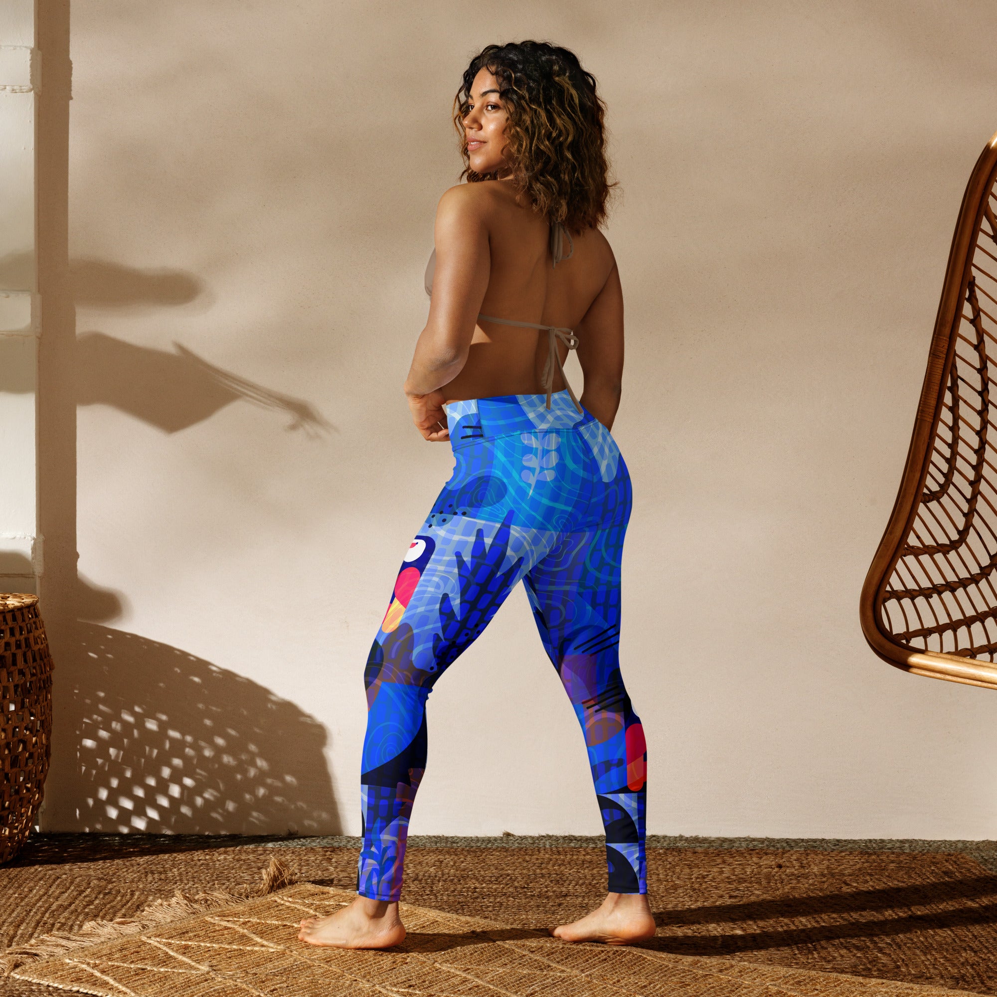 Blue Abstract Yoga Leggings