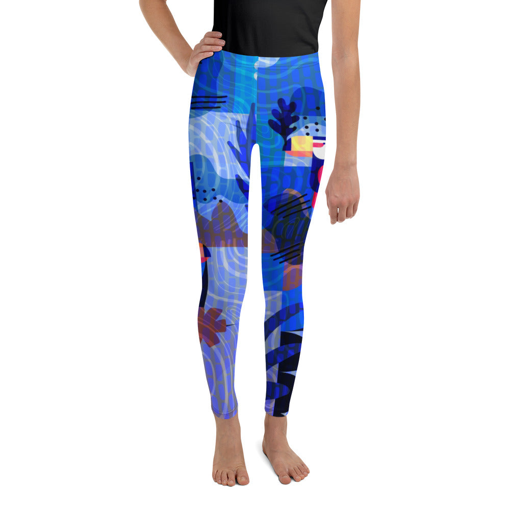 Blue Abstract Youth Leggings