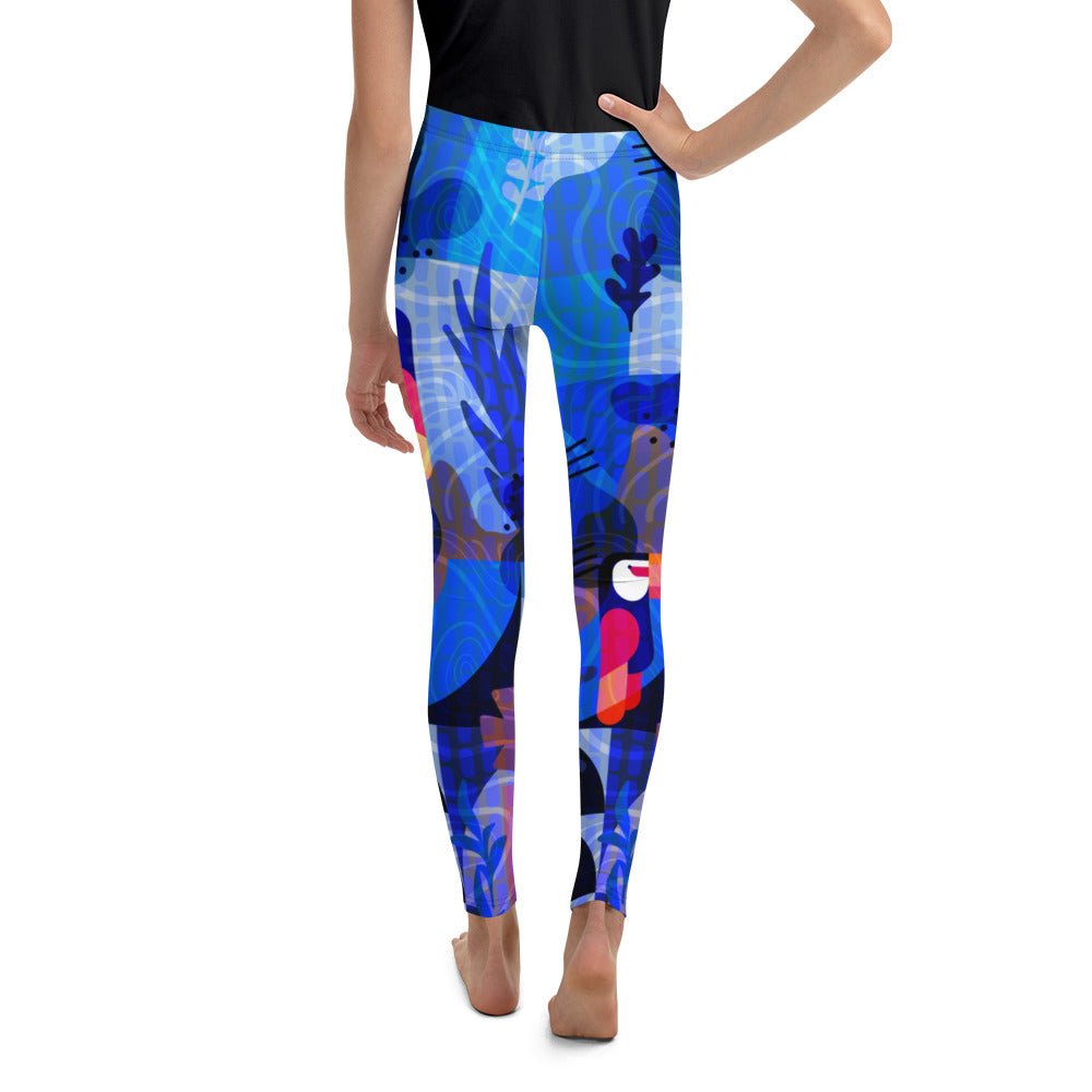 Blue Abstract Youth Leggings