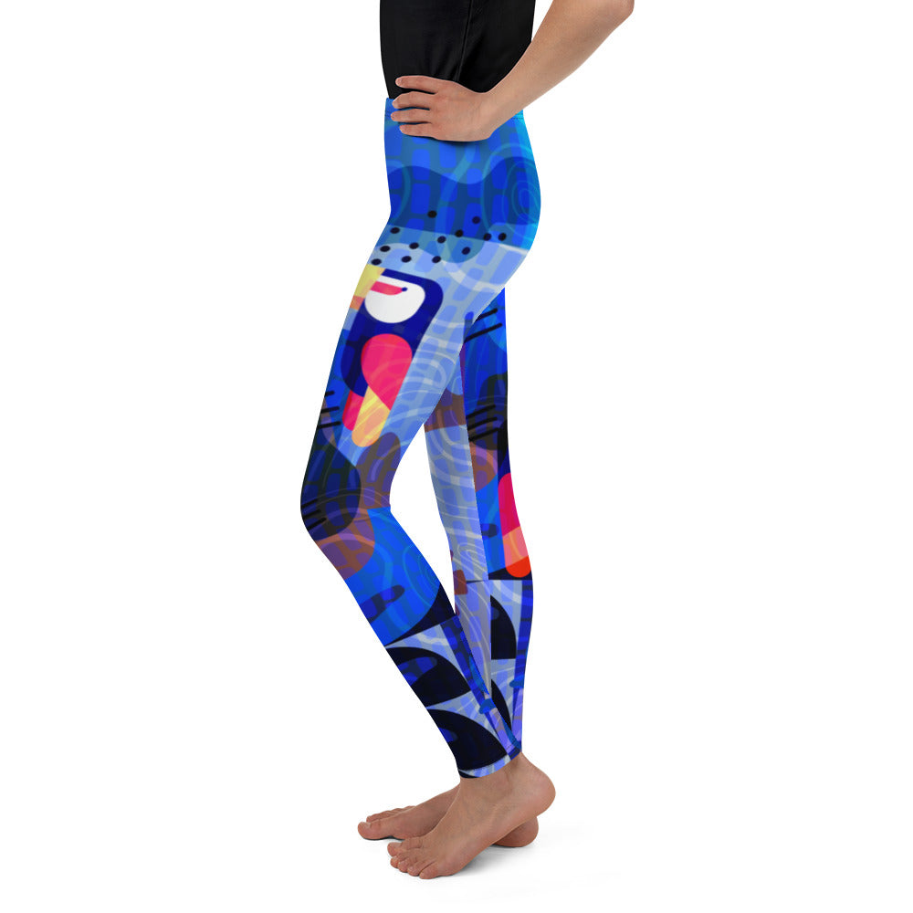 Blue Abstract Youth Leggings