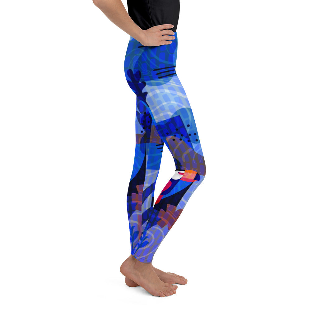 Blue Abstract Youth Leggings