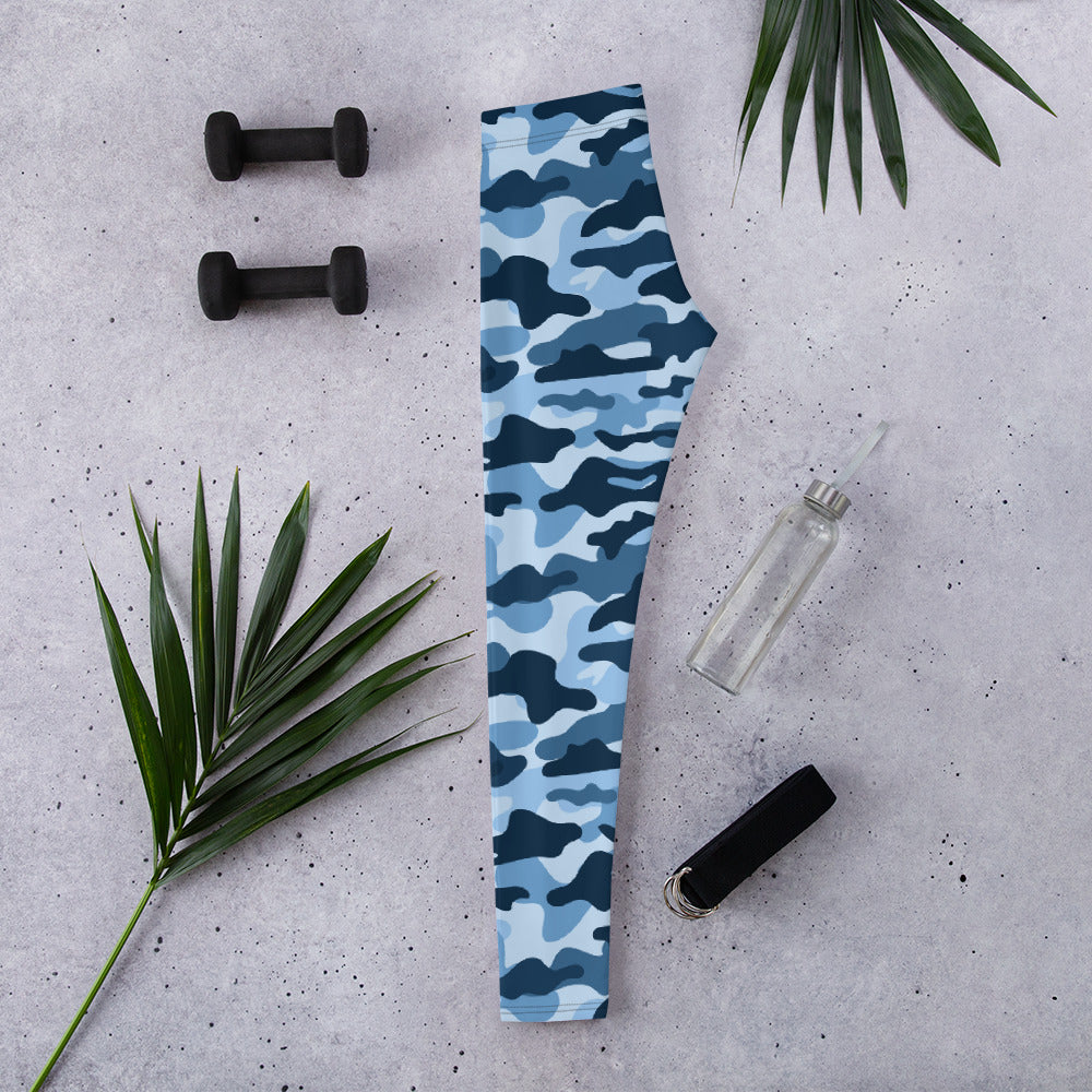 Blue Camo Leggings