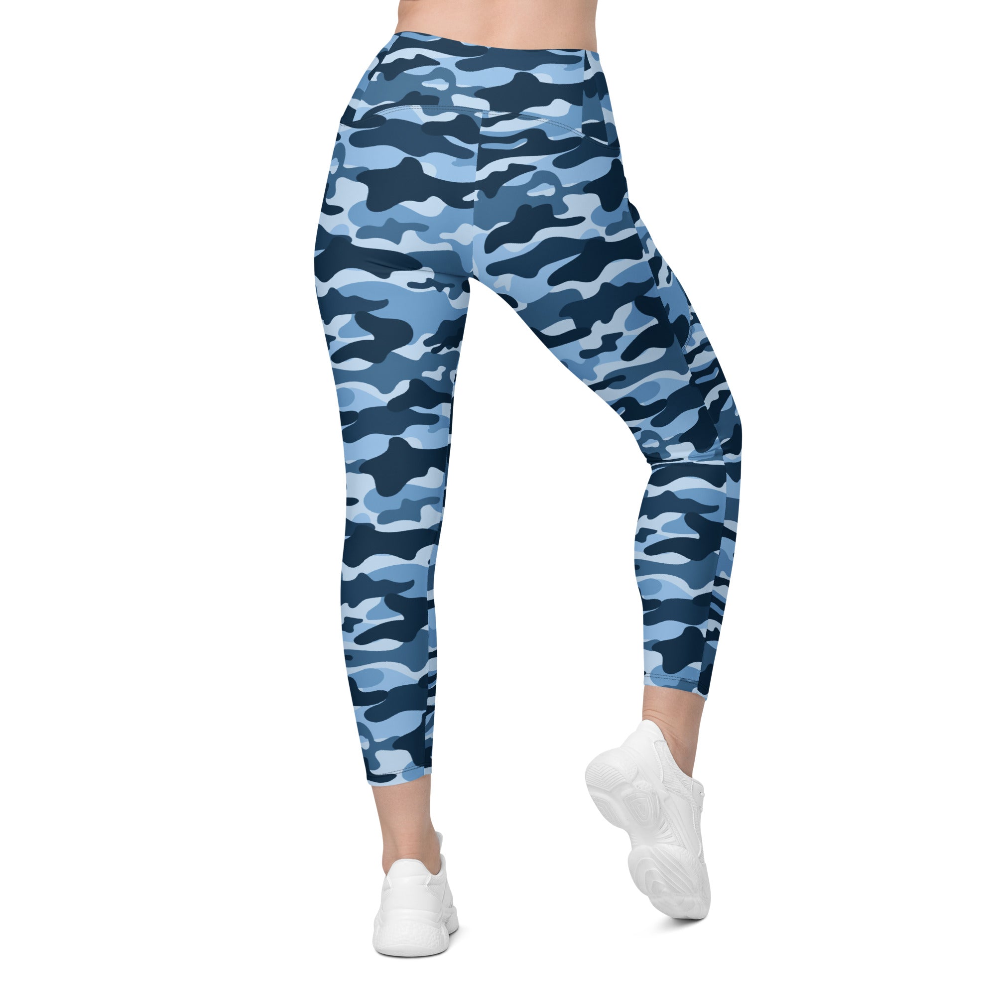 Blue Camo Leggings with Pockets
