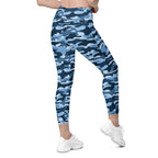 Blue Camo Leggings with Pockets