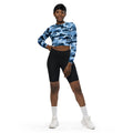 Blue Camo Recycled Long-sleeve Crop Top