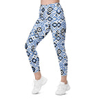 Blue Eye Pattern Leggings With Pockets