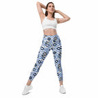 Blue Eye Pattern Leggings With Pockets