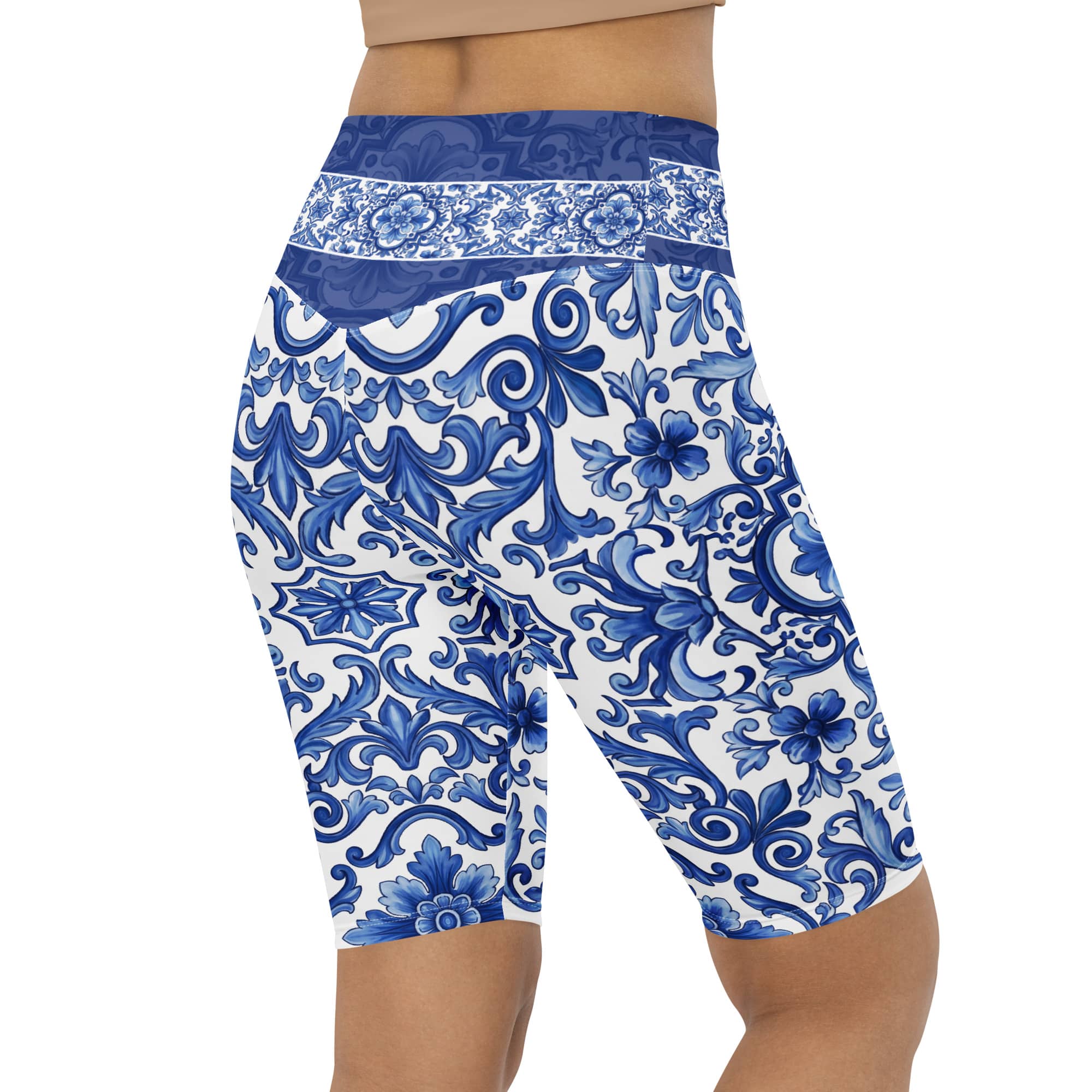 Blue Majolica Biker Shorts
