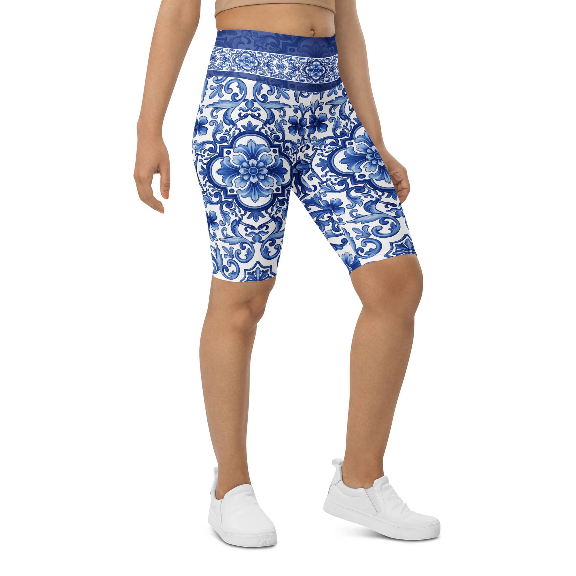 Blue Majolica Biker Shorts