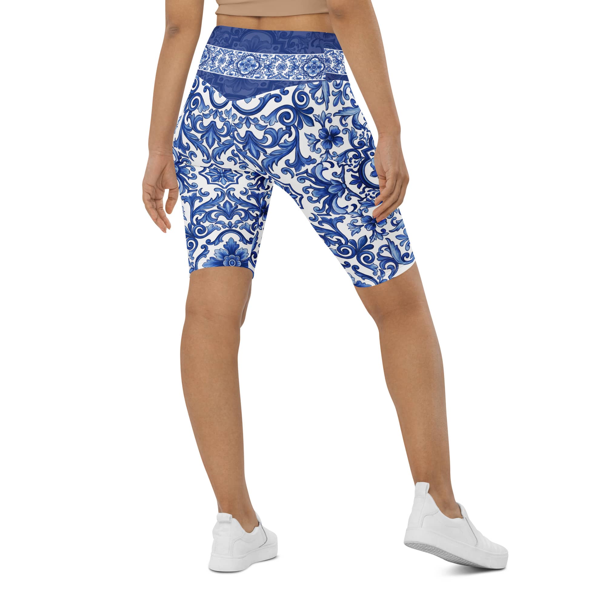 Blue Majolica Biker Shorts