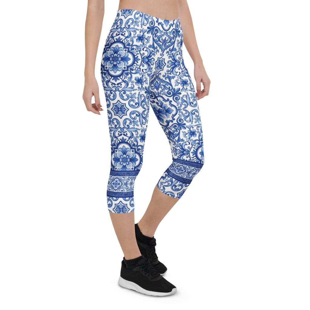 Blue Majolica Capris