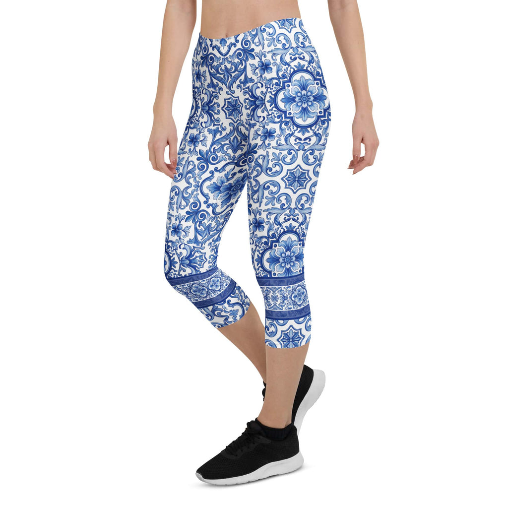 Blue Majolica Capris