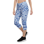 Blue Majolica Capris