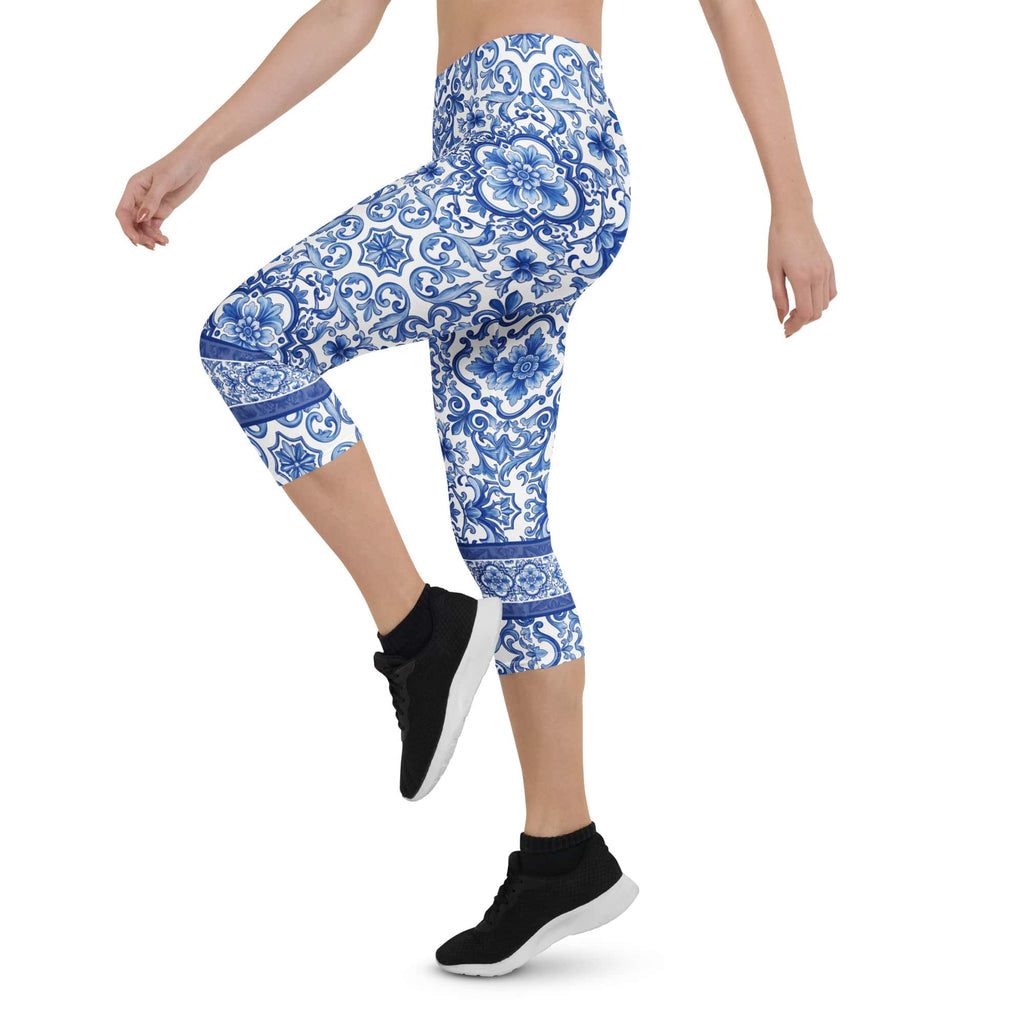 Blue Majolica Capris